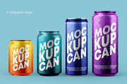 Glossy Metallic Can Bundle, a Product Mockup by Graphic Bird (Thumbnail 3 of 19)
