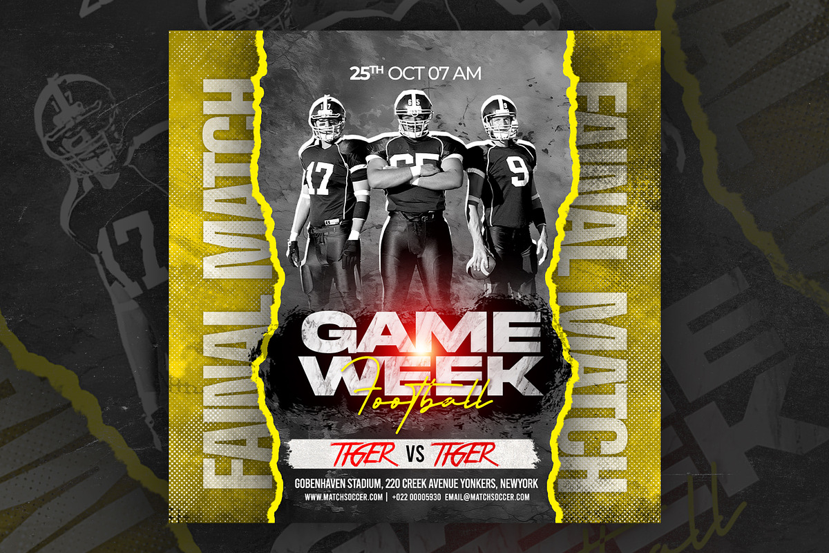 5 Football Flyer Templates preview 3