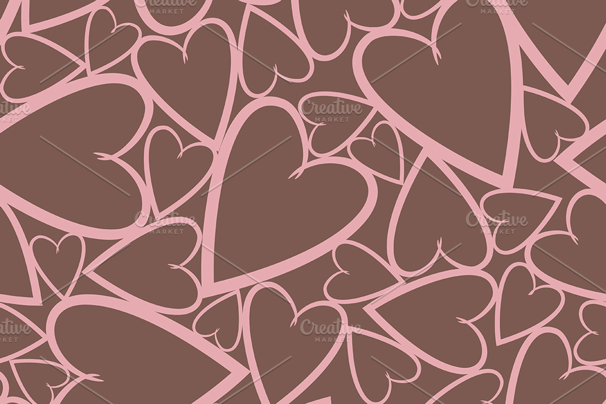 3 seamless patterns with hearts preview 3