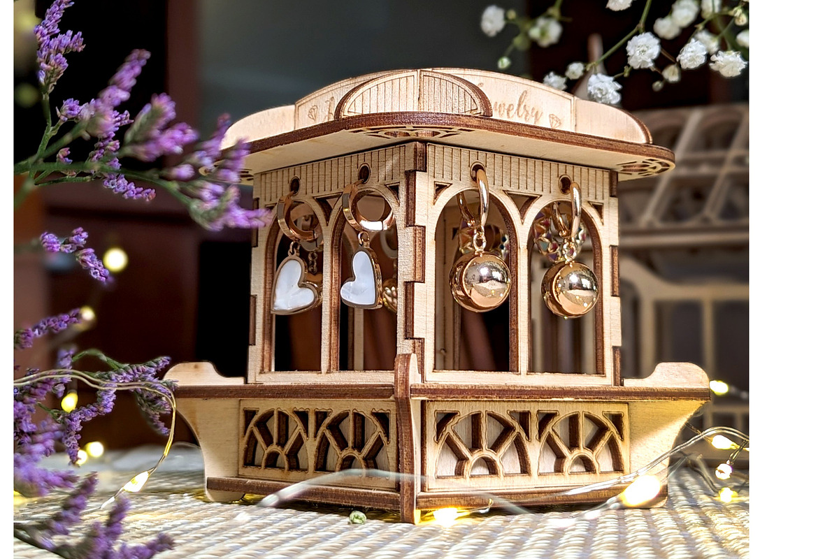 Laser Cut Earrings Jewelry Stand, an Object Graphic by VectorPainter (Photo 6 of 14)