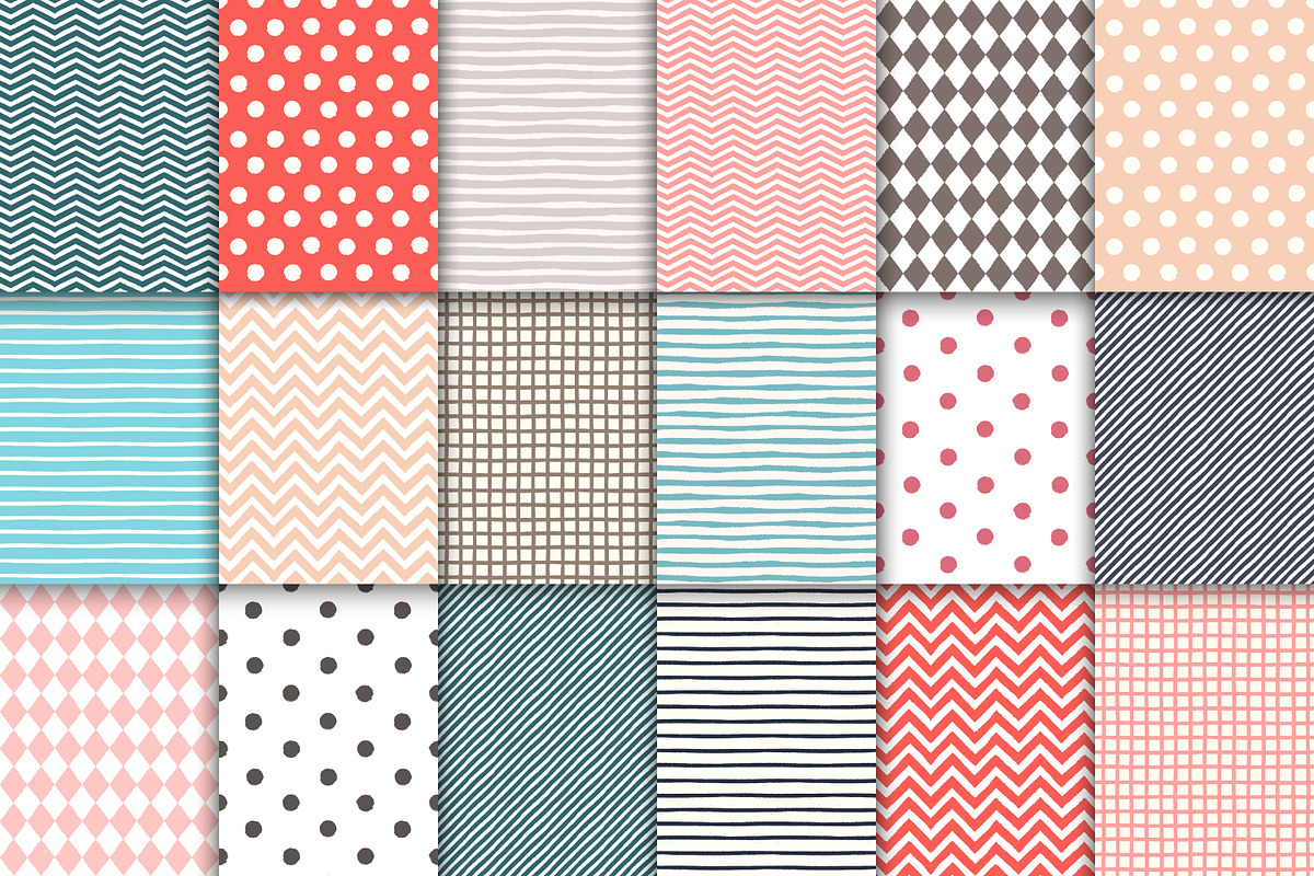 Geometric seamless patterns set, a Pattern Graphic by IreneArt ...