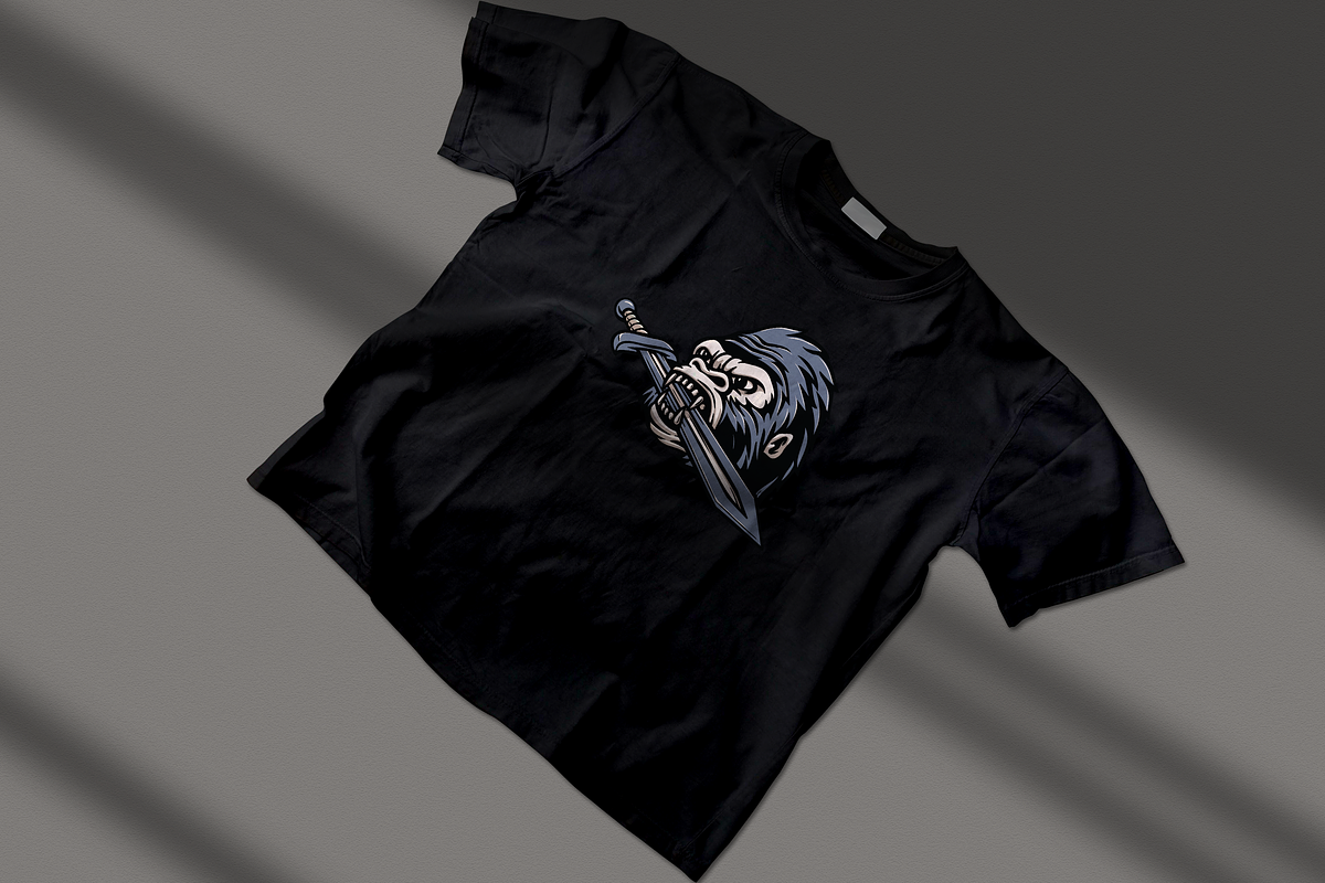 A Fierce Gorilla with a Sword, an Object Illustration by nomlimo.com (Photo 2 of 3)