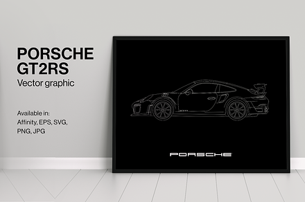 Porsche GT2RS Side vector, a Transportation Illustration by Super Alpine