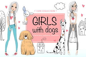 Girls with dogs