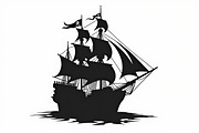 Vintage Sailing Ship Vector Pack, an Illustration by Creativeshirt (Thumbnail 9 of 9)