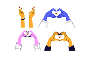 Hands making heart gesture set, a Person Illustration by Good Studio (Thumbnail 7 of 10)