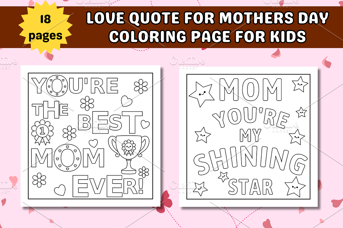 Mother's Day Quote Coloring Page, an Education Illustration by Salaly (Photo 2 of 5)