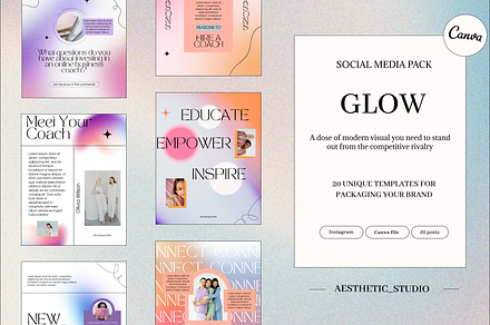 GLOW – Gradient Instagram Templates