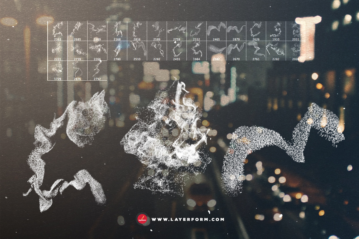 30 Particle Brushes, a Brush Add-On by Layerform Design Co. (Photo 4 of 5)