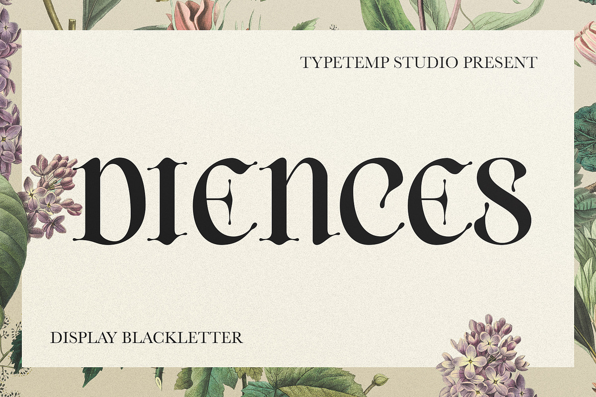 Diences Display Blackletter Font, a Blackletter Font by Typetemp Studio (Photo 1 of 19)