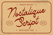 Nostalique Script Retro Script Font, a Font by PutraCetol Studio (Thumbnail 1 of 5)