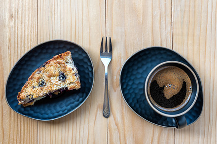 Apple Blueberry Pie and Coffee, a Background Photo by wr7 Media