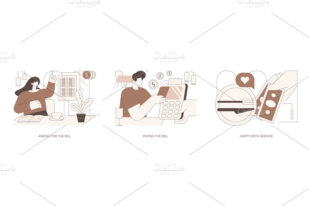 Paying in a restaurant isolated, a Finance Illustration by Visual Generation