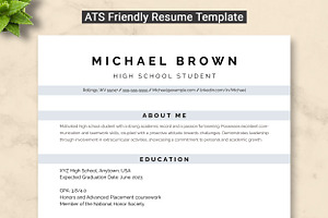 High School Student Resume Template, a Resume Template by ResumeInventor