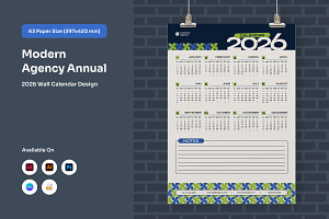 Corporate Wall Planner 2026 Modern, a Stationery Template by twinstd