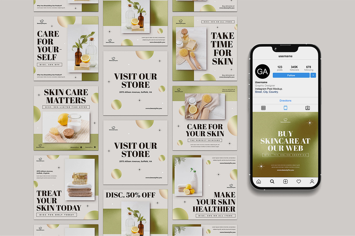 Instagram Post Mockup Bundles, an iPhone Mockup by Graphic Aesthetic (Photo 19 of 22)