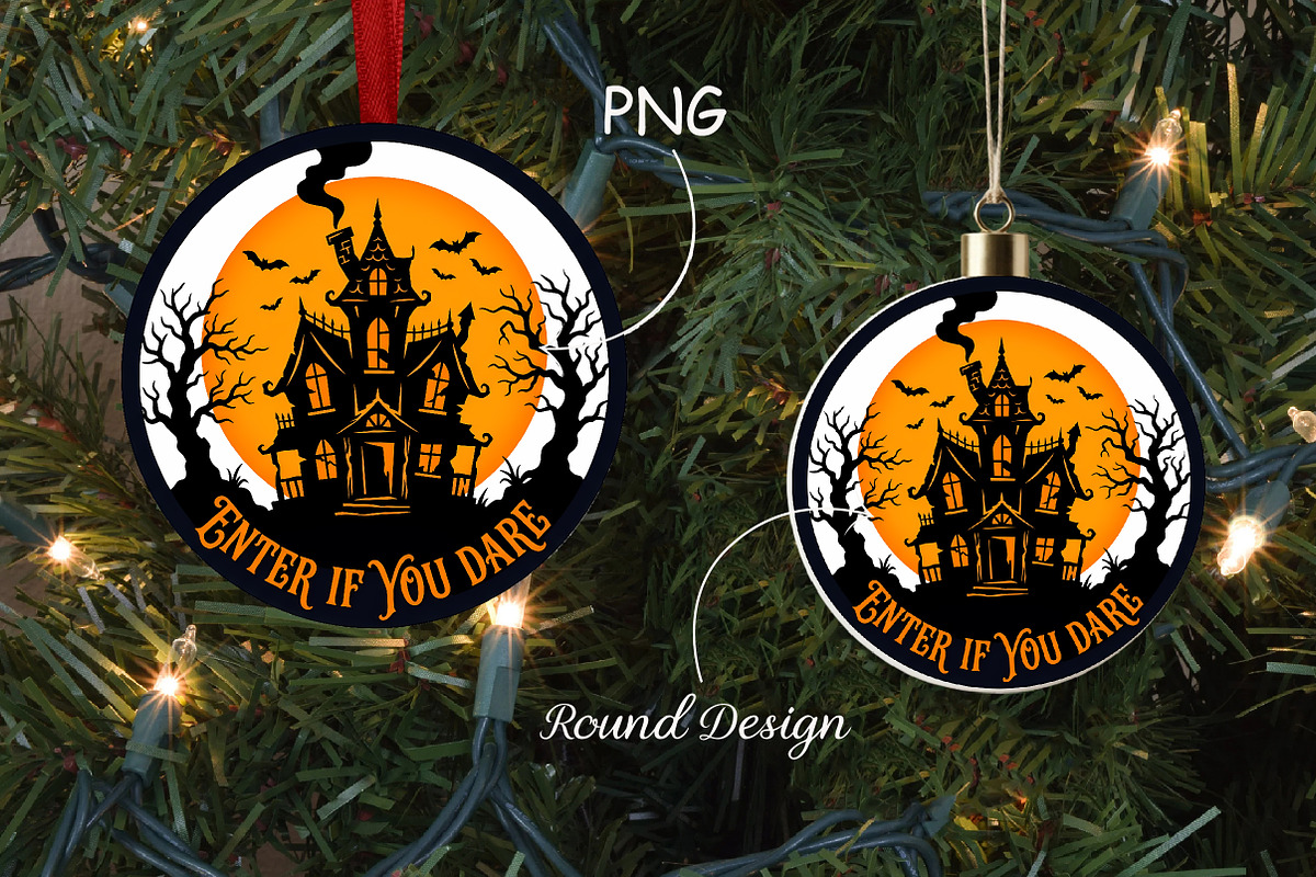 Enter If You Dare Haunted House SVG, a Seasonal Illustration by CrexoraLab (Photo 1 of 3)