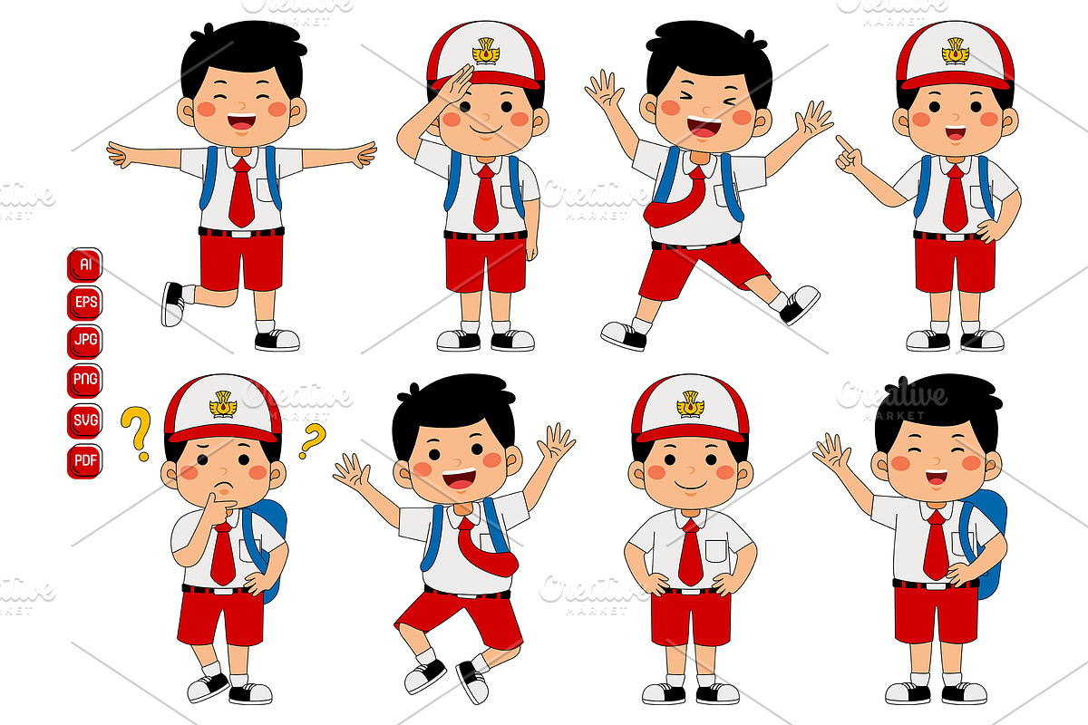 Indonesian Boy Student Expression, an Education Illustration by MEDZ (Photo 1 of 2)