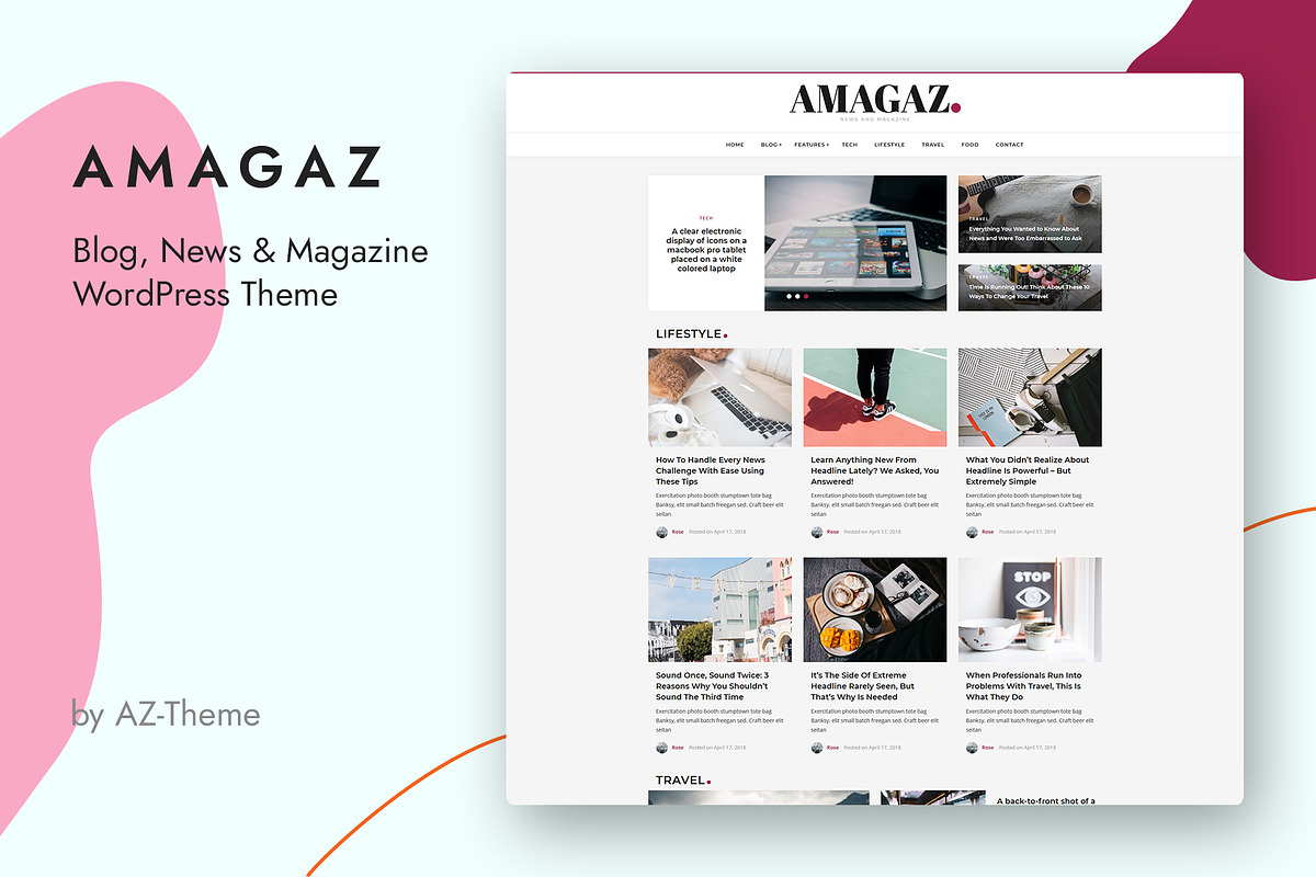 News and Magazine WordPress Theme, a WordPress Template by AZ-Theme (Photo 1 of 5)