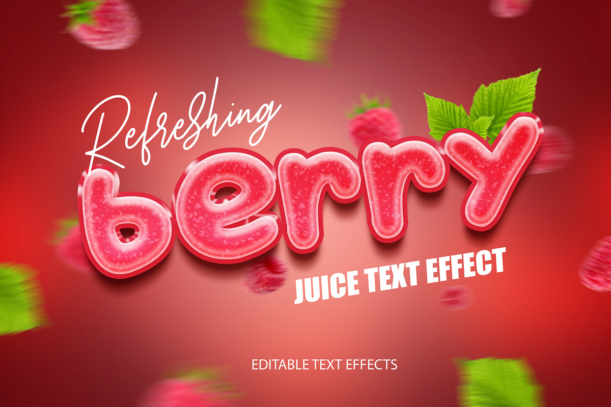 Editable Juice Text Effect Pack of 6, a Layer Style Add-On by Creative Designs (Photo 2 of 6)