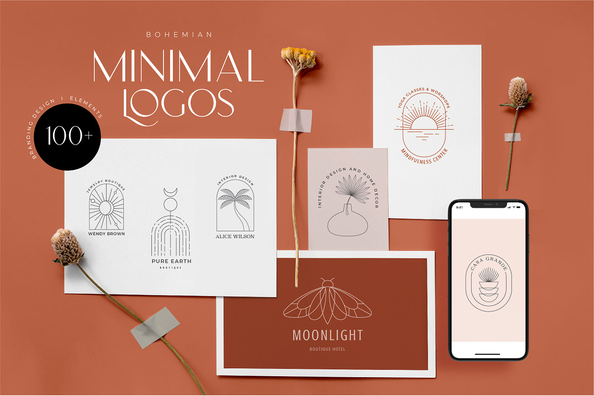 Bohemian Minimal Logos collection, a Branding & Logo Template by Marish (Photo 1 of 13)