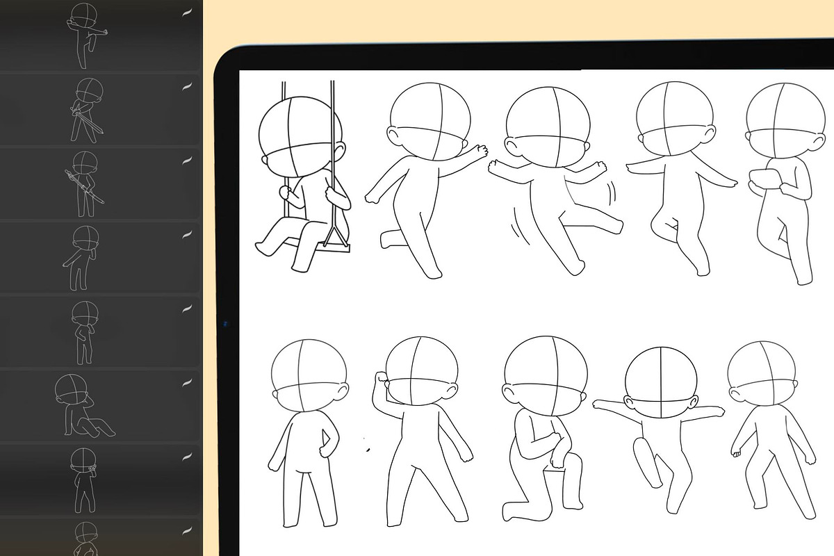 180 Procreate Chibi Stamp Brushes, a Brush Add-On by DrawingStoryShop (Photo 2 of 7)