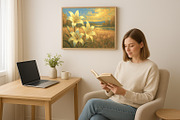 Golden Sunset Lily Painting, a Background Graphic by Floraphoria (Thumbnail 5 of 10)