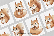 15 Bundle Watercolor Kids Squirrel, an Animal Illustration by Morspective (Thumbnail 3 of 8)