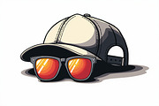 Glasses On Baseball Cap Vector, an Illustration by Amazin_art (Thumbnail 3 of 8)