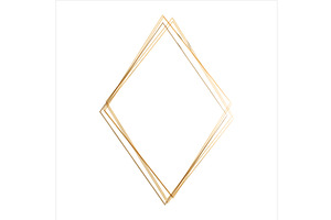 Watercolor golden rhombus frame with, an Illustration by okskukuruza