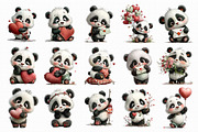 Valentine Panda Clipart, an Illustration by Libby Wishes (Thumbnail 5 of 6)