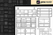 170 Shelf  Procreate Stamps Brush, a Brush Add-On by DrawingStoryShop (Thumbnail 4 of 6)