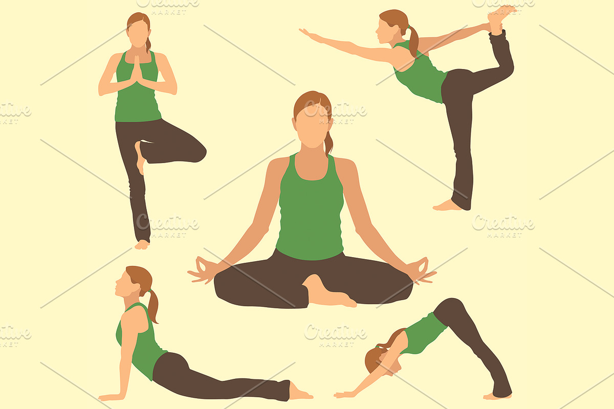 Woman Doing Yoga, an Illustration by Ellegant Media