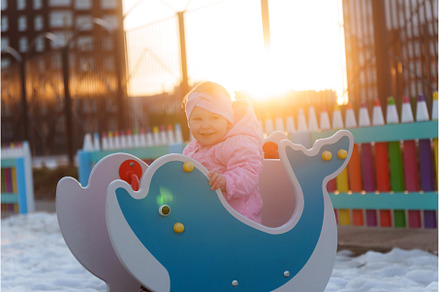Toddler enjoys playful afternoon on