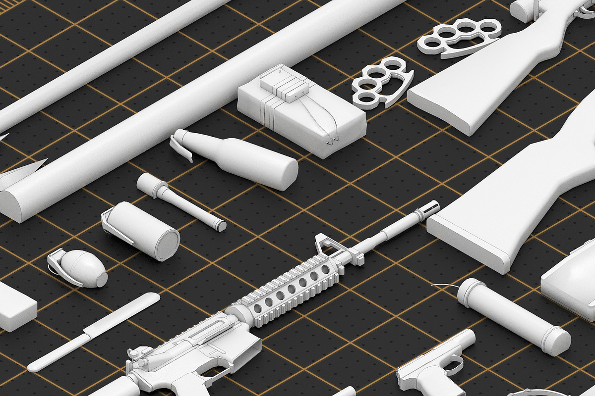 BASEMESH WEAPON COLLECTION, an Object 3D Model by MohamedHussien1 (Photo 4 of 8)