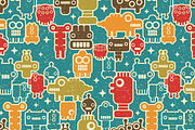 Set of 4 robots patterns, a Pattern Graphic by eka panova (Thumbnail 2 of 4)