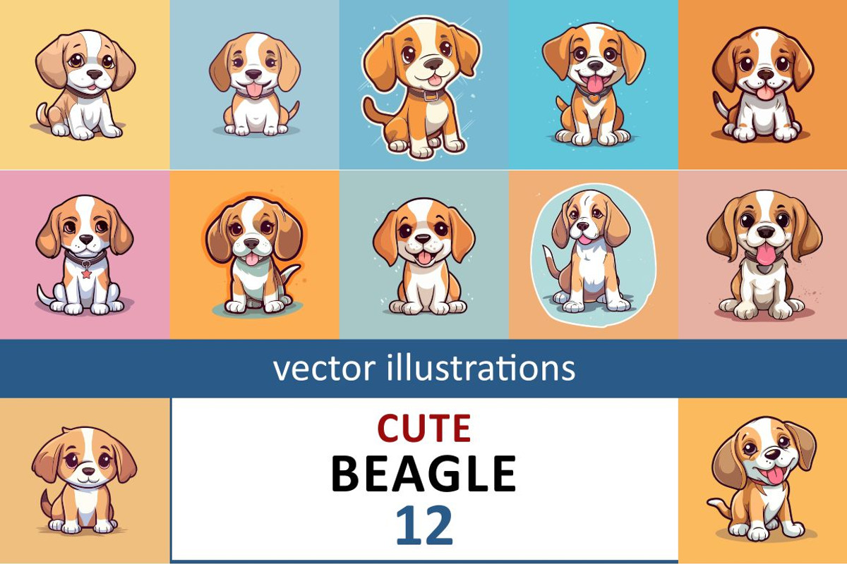 kawaii beagle puppy dog, an Animal Illustration by Zoya Miller (Photo 1 of 3)