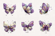 Whimsical Butterfly Clipart, an Illustration by CreationArt (Thumbnail 5 of 7)