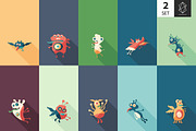 Monsters flat square icon set 2, an Icon by Yury Velikanov (Thumbnail 3 of 3)