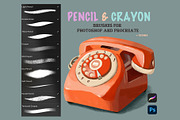 Pencil & Crayon Procreate Photoshop, a Brush Add-On by Spark Studio Brushes (Thumbnail 1 of 7)