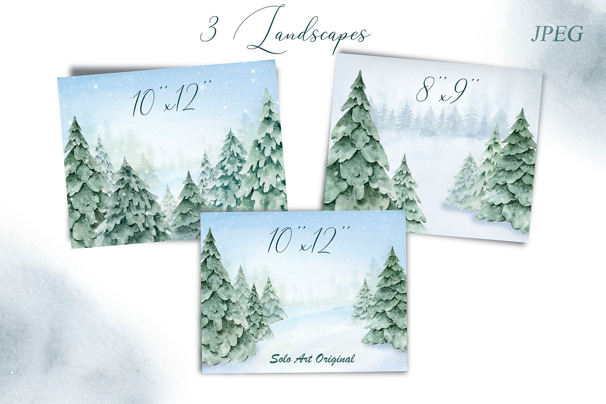 Woodland Landscape Spruce trees, an Illustration by Solo Art Original (Photo 4 of 9)