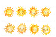 Cute Sun Clipart, Kawaii Sun Clipart, a Seasonal Illustration by BrushstrokeArtGB (Thumbnail 5 of 9)