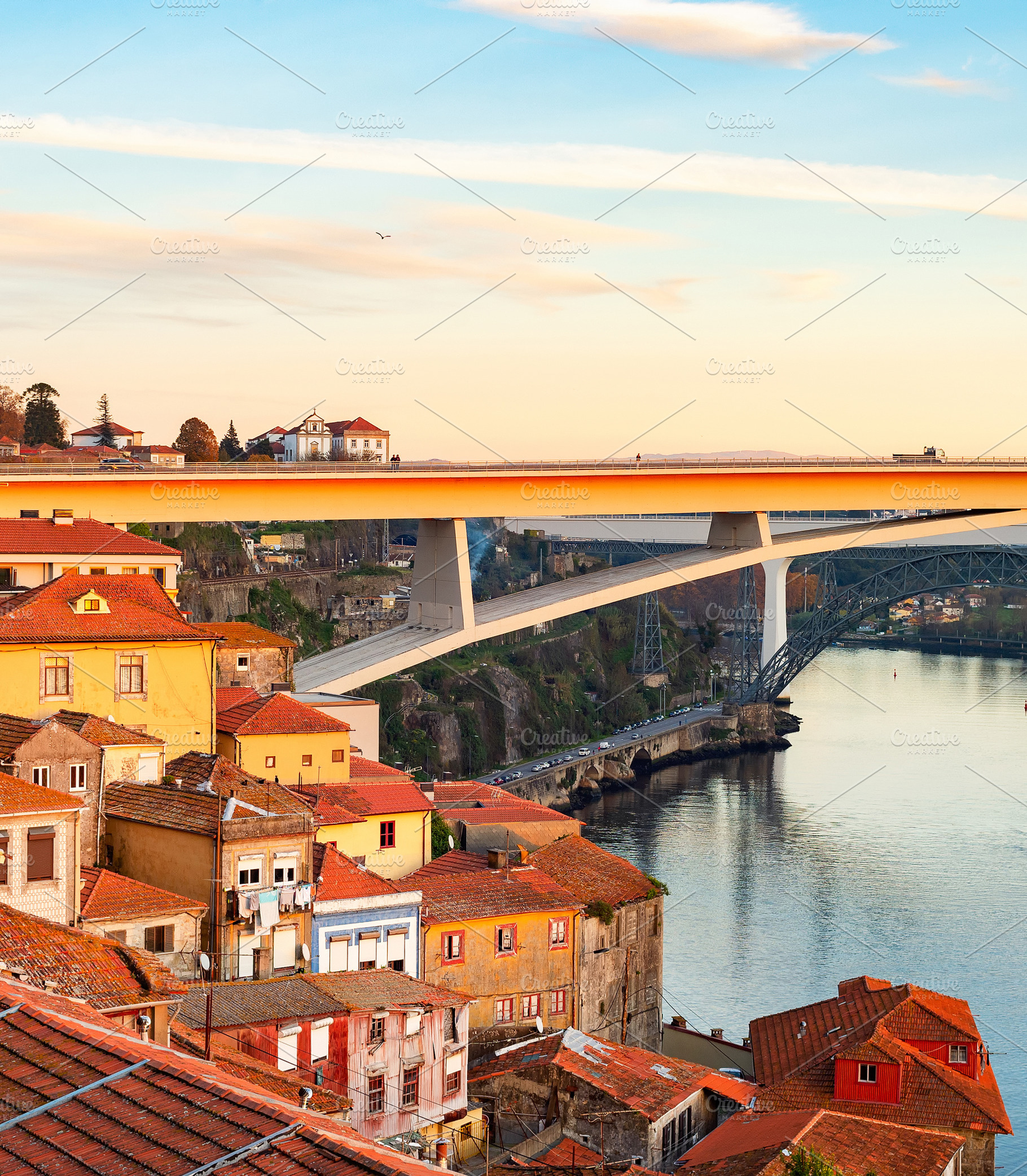 Ponte Infante cityscape sunset Porto, an Architecture Photo by joyt