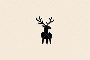 Minimalist Deer Icon Stag