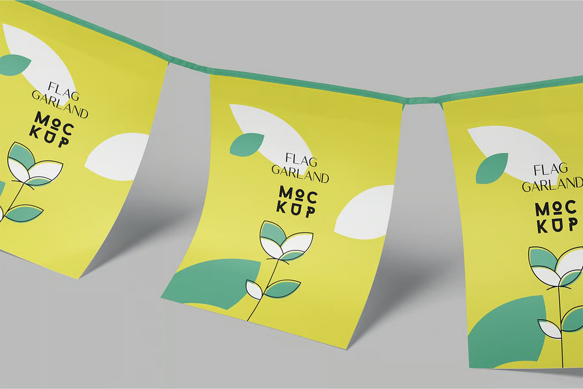 Garland Flag Mockups, an Advertising Mockup by megostudi0 (Photo 5 of 7)