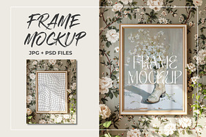 Floral Frame Mockup Smart Layers PSD