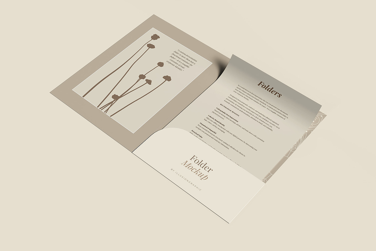 Folder Mockup - 12 Views, a Packaging Mockup by Illusiongraphic (Photo 7 of 28)