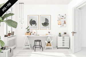 Home Office Workspace Mockup