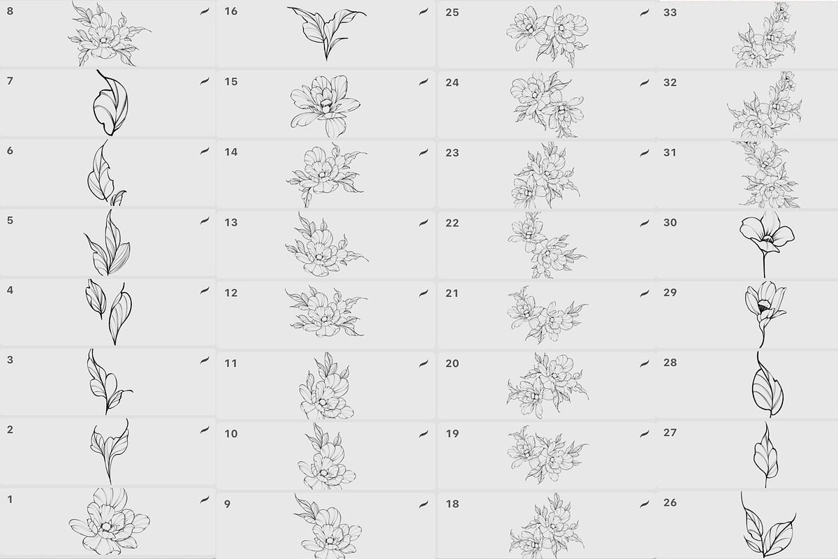 Procreate flower stamp, garden, a Brush Add-On by AnnaPolitmerskaja (Photo 2 of 4)