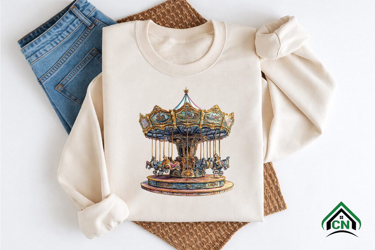 Watercolor Carousel Clipart Bundle, an Illustration by Craft Nest (Photo 8 of 9)